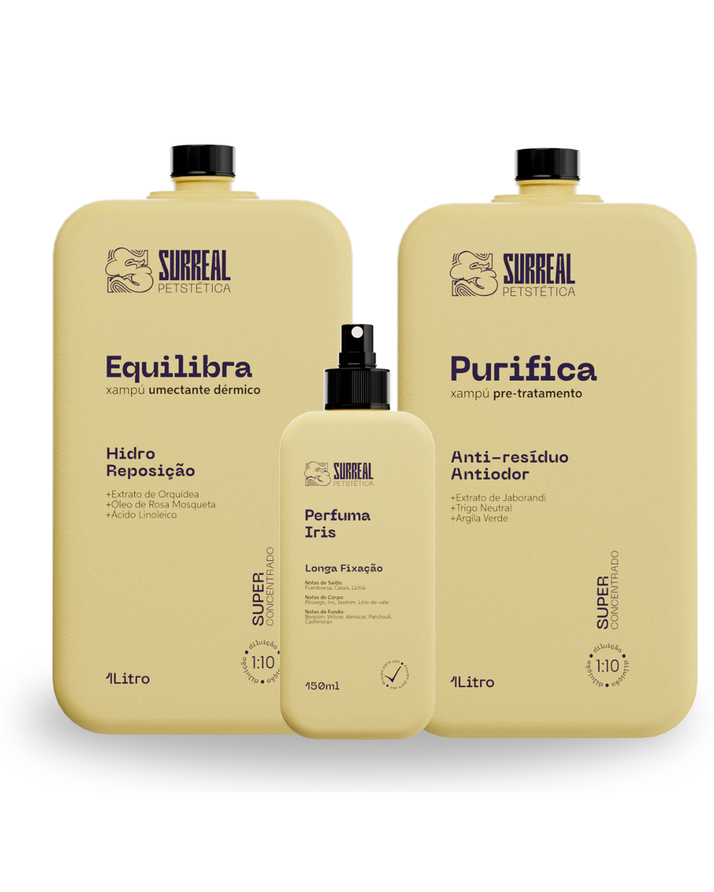 Kit Essencial Absoluto Surreal - Limpeza, Equilíbrio e Finalização Premium (3 produtos)