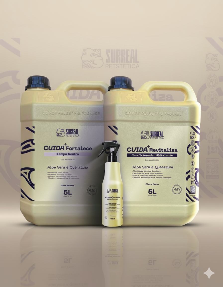 Kit CUIDA+ Surreal - Tratamento completo e econômico para banho profissional diário (3 produtos)